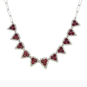Ruby Diamond Geometric Necklace