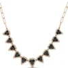 Triangular Sapphire Diamond Necklace
