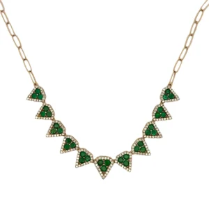 Emerald Triangle Fringe Necklace