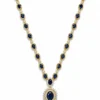 Sapphire Diamond Halo Necklace
