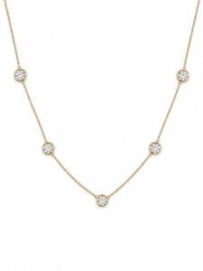 Bezel Diamond Station Necklace