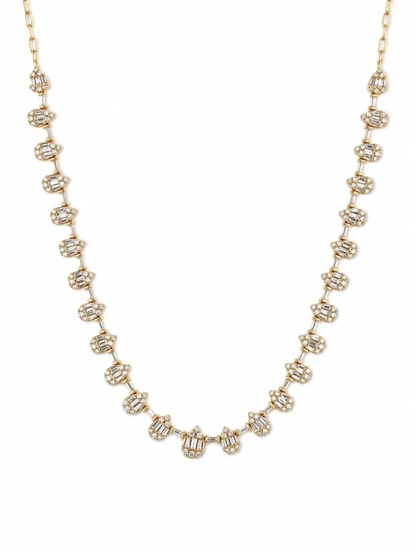 Diamond Cluster Drop Necklace