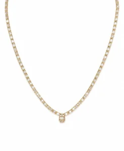 Baguette Diamond Tennis Necklace