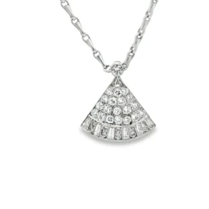 Fan Diamond Pendant Necklace