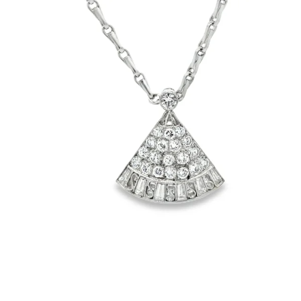 Fan Diamond Pendant Necklace