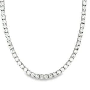 Round Diamond Tennis Necklace