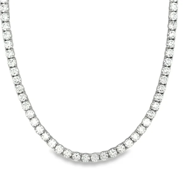Round Diamond Tennis Necklace