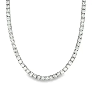 Round Diamond Tennis Necklace