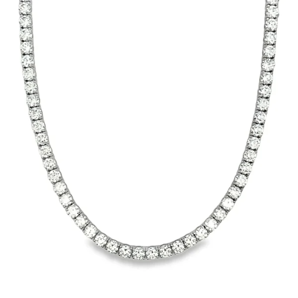 Round Diamond Tennis Necklace