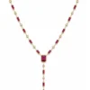 Ruby Diamond Y Necklace