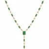 Emerald Diamond Y Necklace