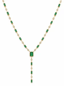 Emerald Diamond Y Necklace
