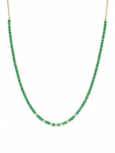 Emerald Diamond Tennis Necklace