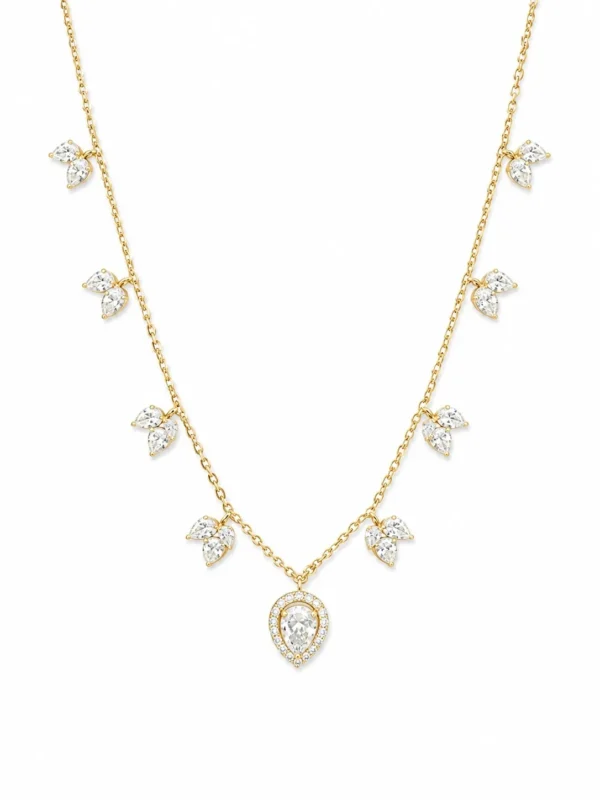 Pear Diamond Drop Necklace