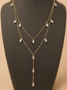 Baguette Diamond Y Necklace