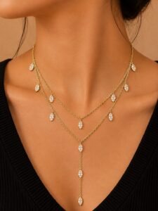 Marquise Diamond Y Necklace