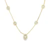 Pear Halo Station Necklace