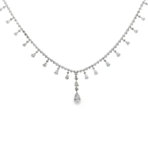 Pear Cut Fringe Necklace