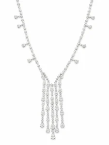 Pear Diamond Fringe Necklace