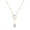 Emerald Diamond Lariat Necklace