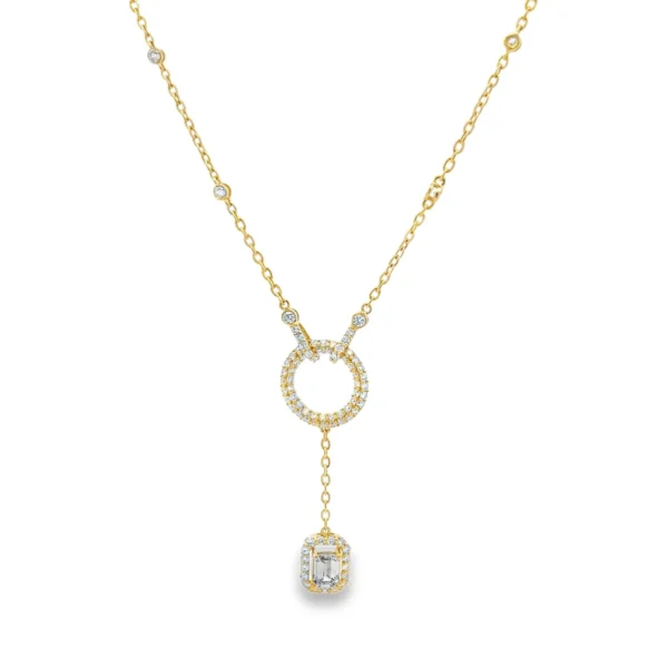 Emerald Diamond Lariat Necklace