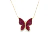 Butterfly Gemstone Pendant Necklace