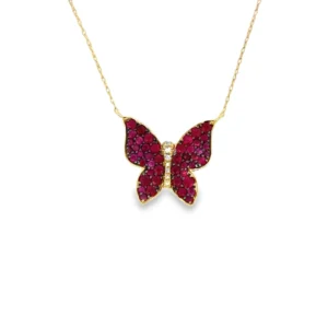 Butterfly Gemstone Pendant Necklace