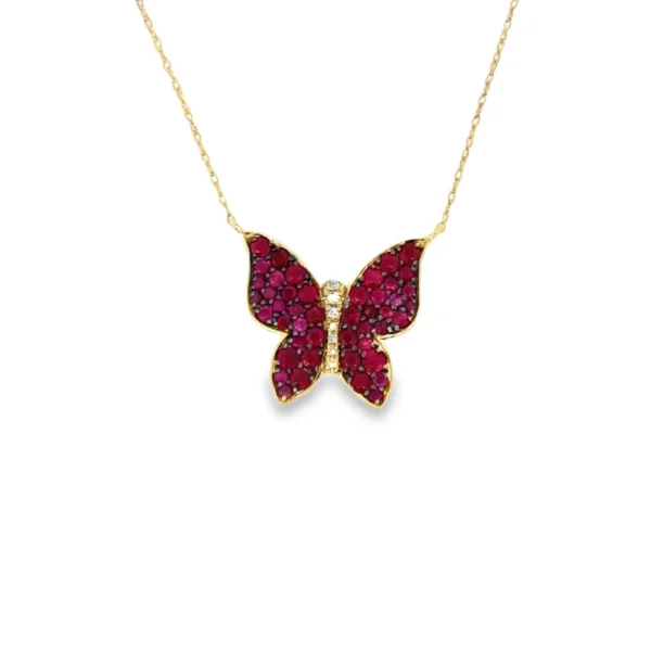 Butterfly Gemstone Pendant Necklace