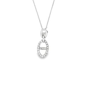 Oval Link Diamond Pendant