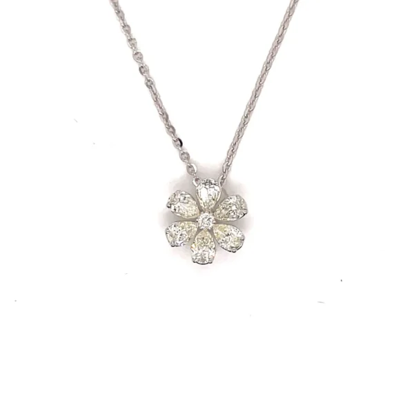 Floral Diamond Pendant Necklace