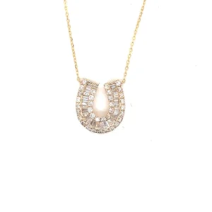 Horseshoe Diamond Pendant Necklace