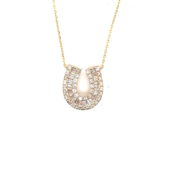 Horseshoe Diamond Pendant Necklace