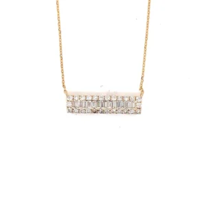 Diamond Bar Pendant Necklace
