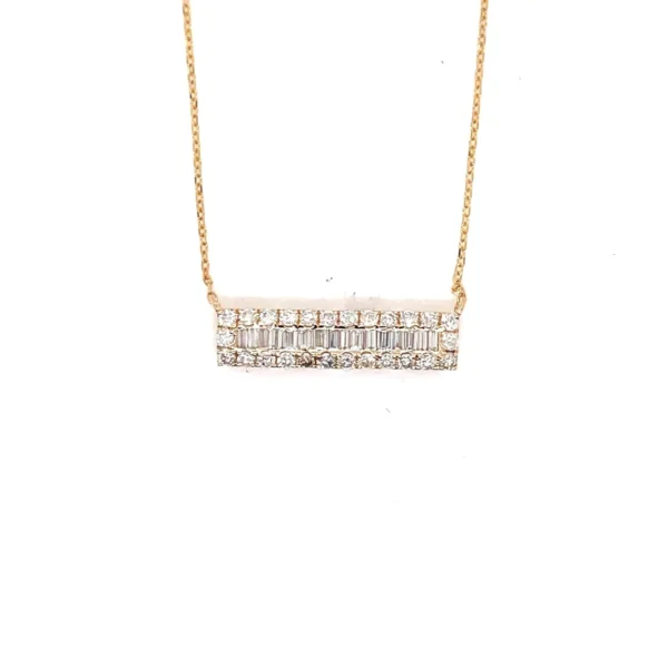 Diamond Bar Pendant Necklace