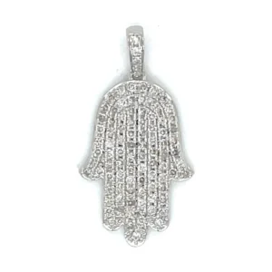 Diamond Hamsa Pendant Necklace