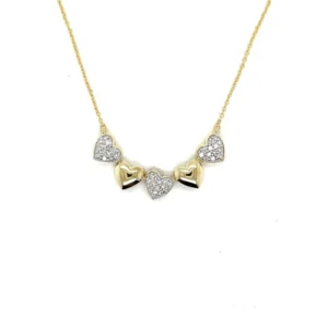 Diamond Hearts Pendant Necklace