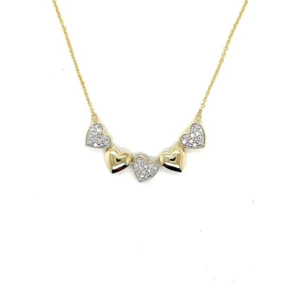 Diamond Hearts Pendant Necklace