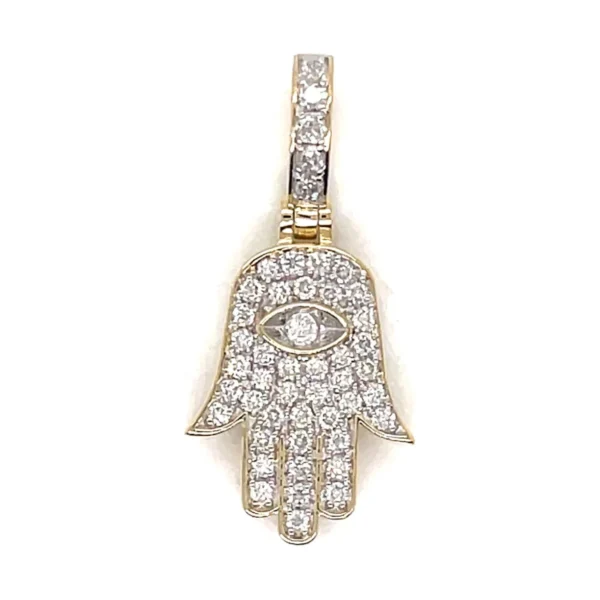 Diamond Hamsa Hand Pendant