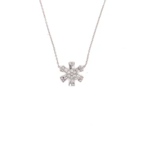 Snowflake Diamond Pendant Necklace