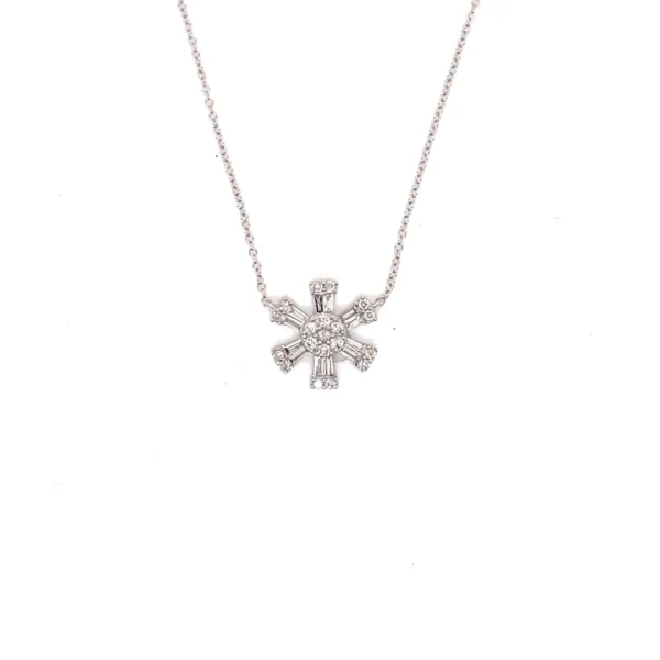 Snowflake Diamond Pendant Necklace