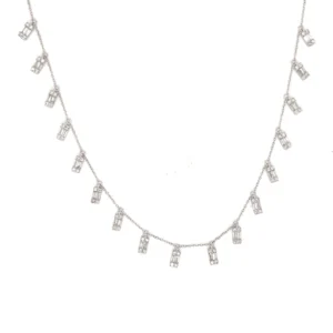 Diamond Dangle Station Necklace