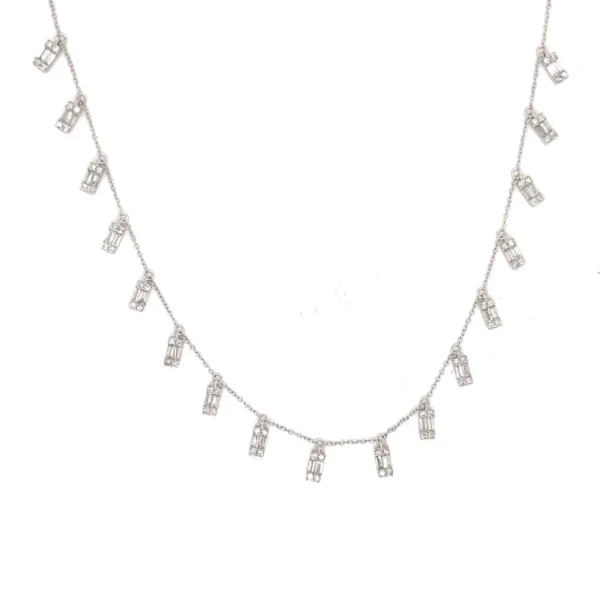Diamond Dangle Station Necklace