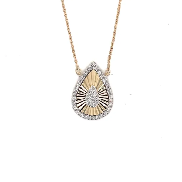 Teardrop Diamond Pendant Necklace