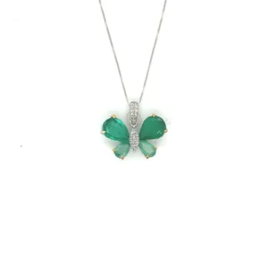 Emerald Butterfly Pendant Necklace