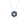 Sapphire Flower Pendant Necklace