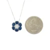 Sapphire Flower Pendant Necklace