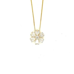 Floral Diamond Pendant Necklace