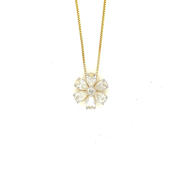 Floral Diamond Pendant Necklace