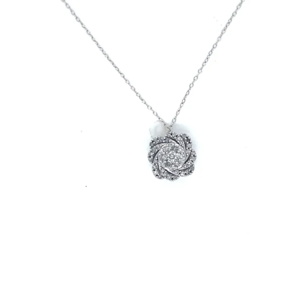 Floral Diamond Pendant Necklace