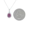 Oval Ruby Halo Necklace